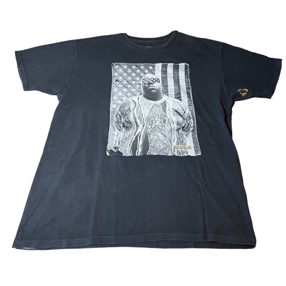 The Notorious BIG Musa Hiphop Artist Graphic Black T-shirt USA Made Men’s Size L